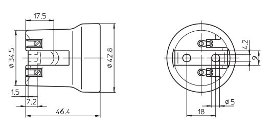 Vossloh-Schwabe E27 keramiskā patrona (ietvere) T270 M4
